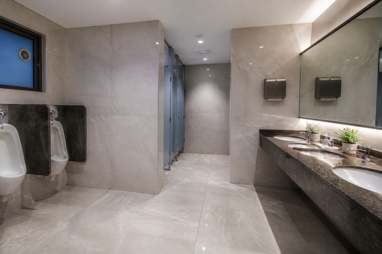 Hygienic washroom after professional cleaning